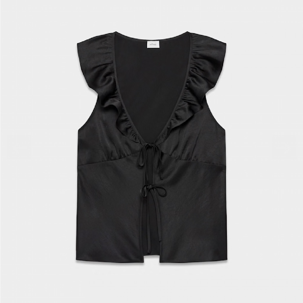 NWT Aritzia Wilfred Tonka Satin Blouse - Black - Size XS - Picture 5 of 5